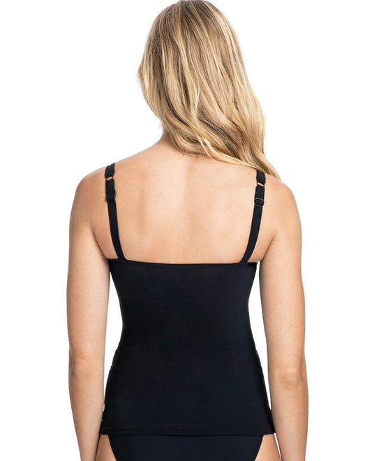 Back View Of Profile by Gottex Tutti Frutti Black Sweetheart Bandeau Tankini Top | PRO TUTTI FRUTTI BLACK
