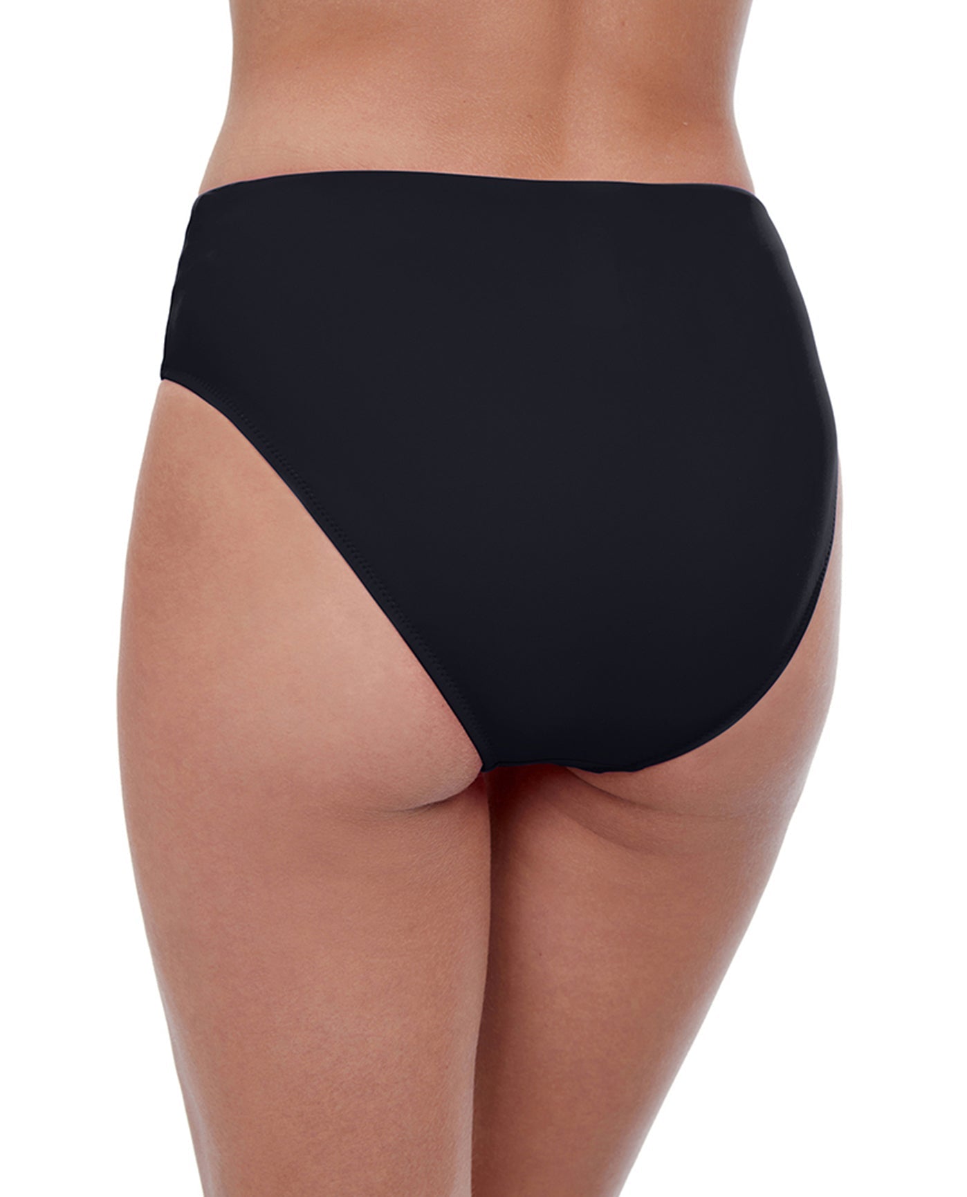 Back View Of PROFILE BY GOTTEX TUTTI FRUTTI MID RISE TANKINI BOTTOM | PRO TUTTI FRUTTI BLACK