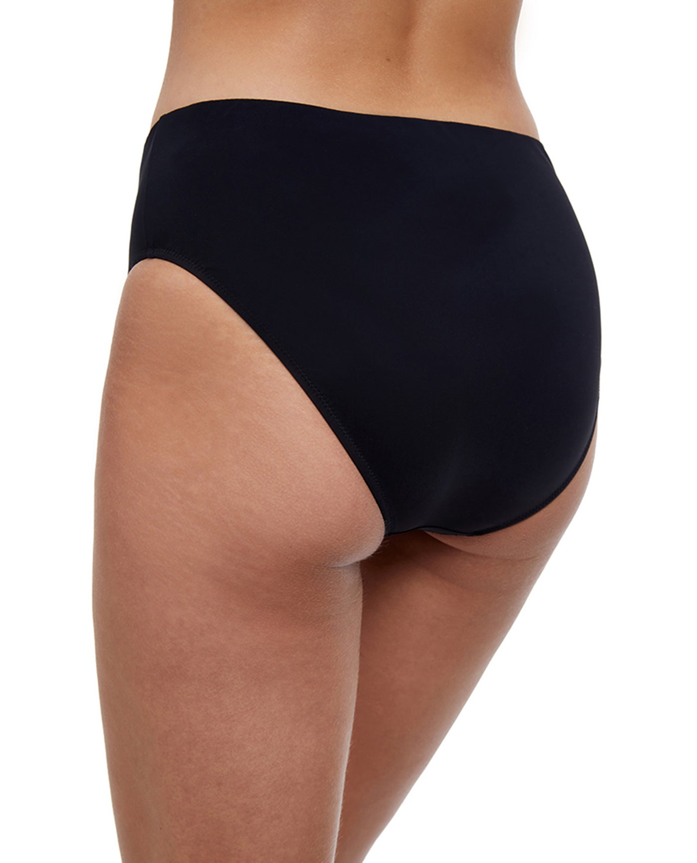 Back View Of PROFILE BY GOTTEX TUTTI FRUTTI SHIRRED TANKINI BOTTOM | PRO TUTTI FRUTTI BLACK