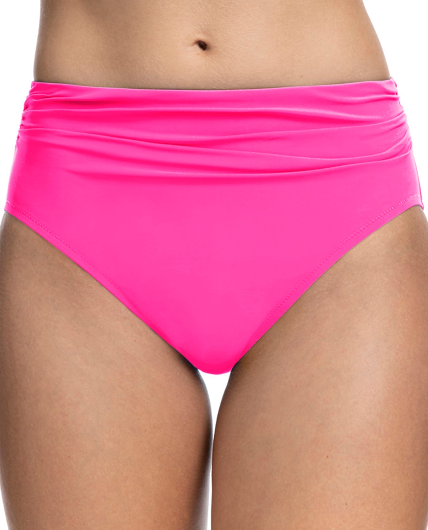 Front View Of Profile by Gottex Tutti Frutti Shirred Tankini Bottom | PRO TUTTI FRUTTI FUCHSIA