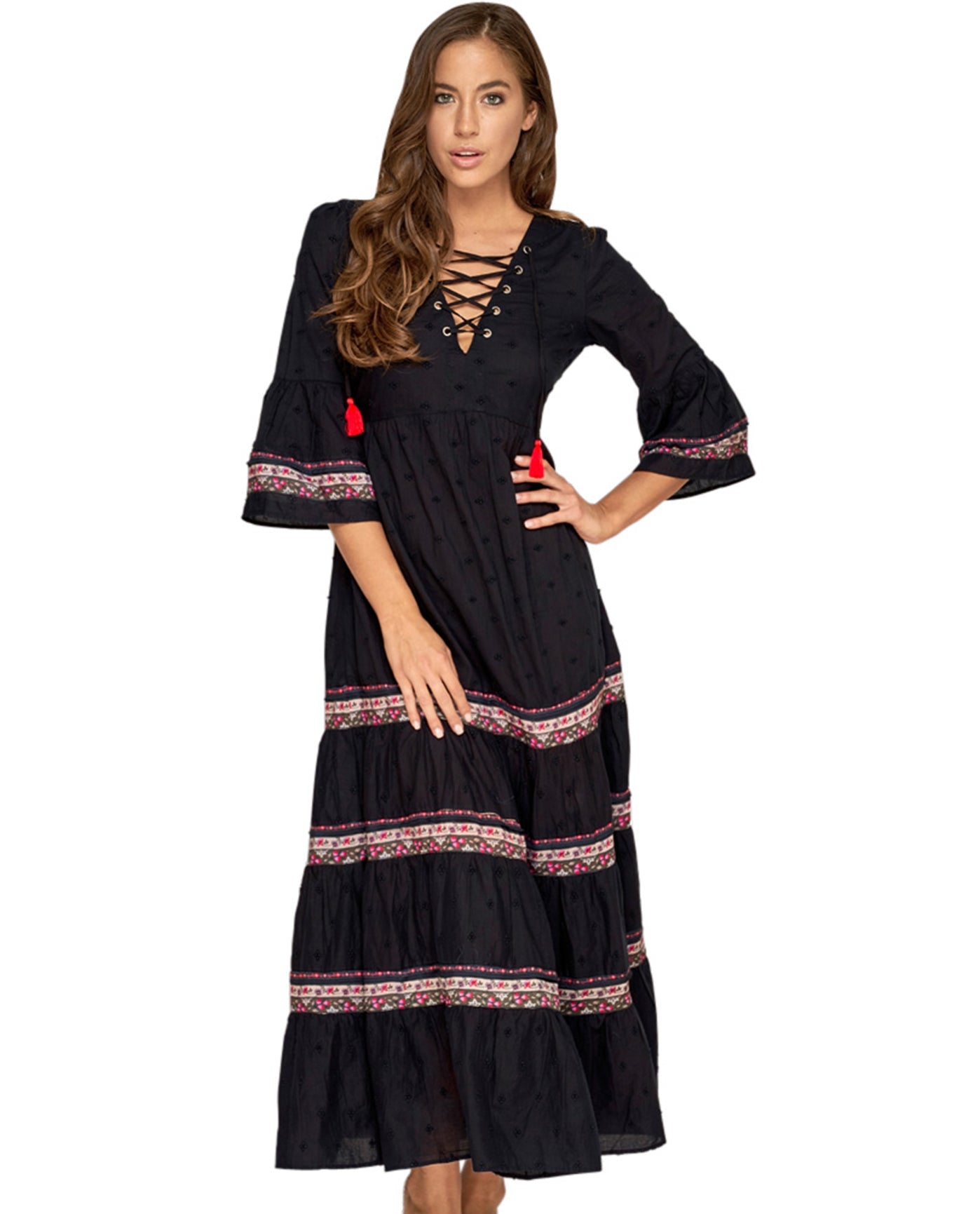 Front View Of JETS Australia Sensory Maxi Dress | JET ARABIAN SPICE