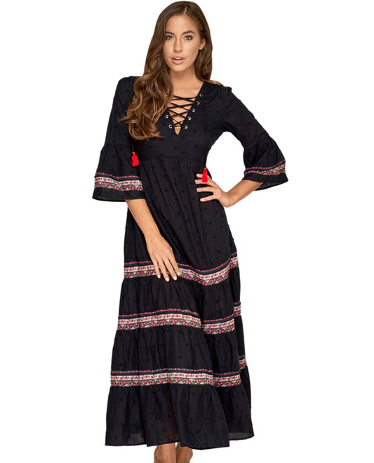Front View Of JETS Australia Sensory Maxi Dress | JET ARABIAN SPICE