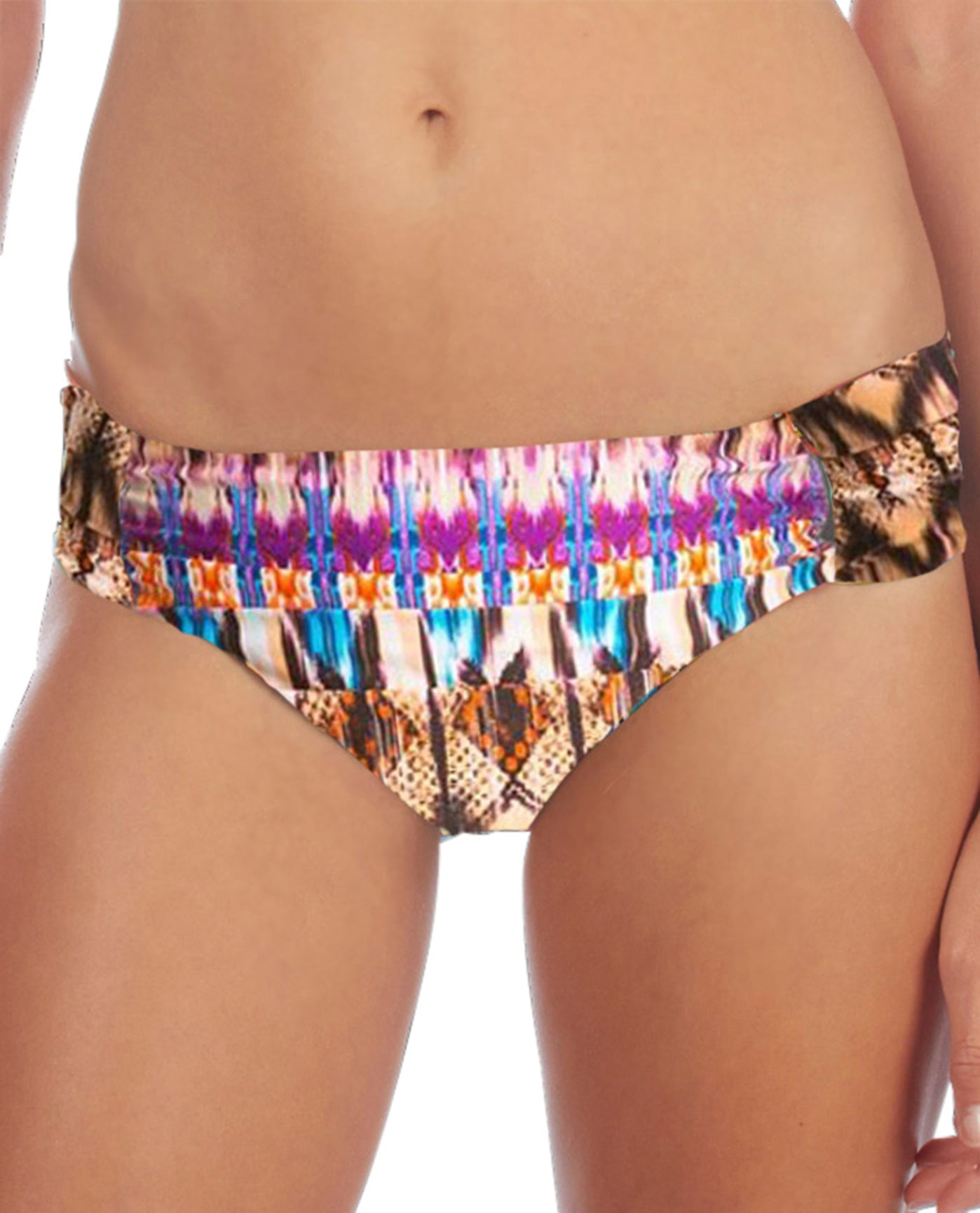 Front View Of Kenneth Cole Miss Mojave Side Sash Hipster Swim Bottom | KKC Mojave