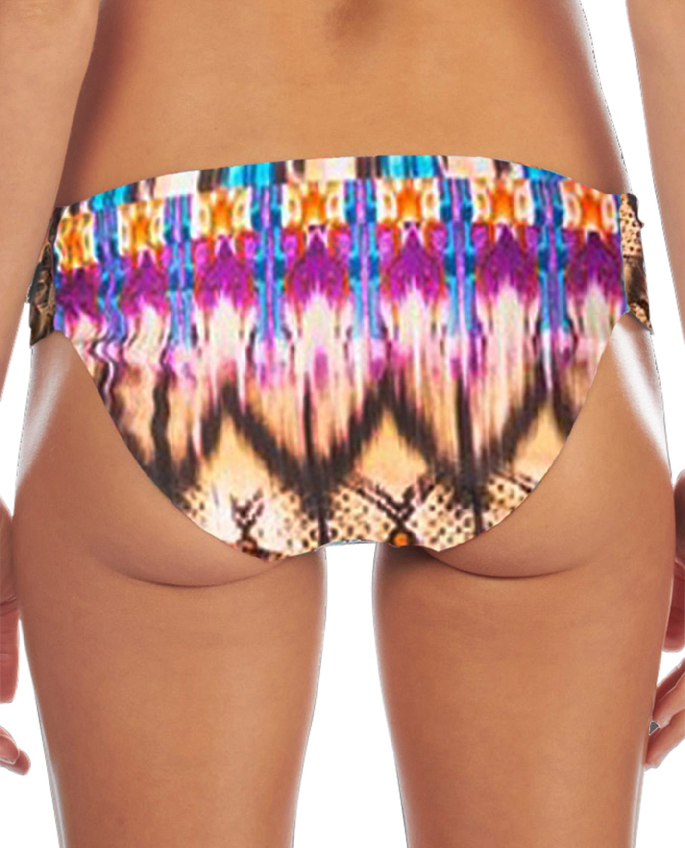 Back View Of Kenneth Cole Miss Mojave Side Sash Hipster Swim Bottom | KKC Mojave