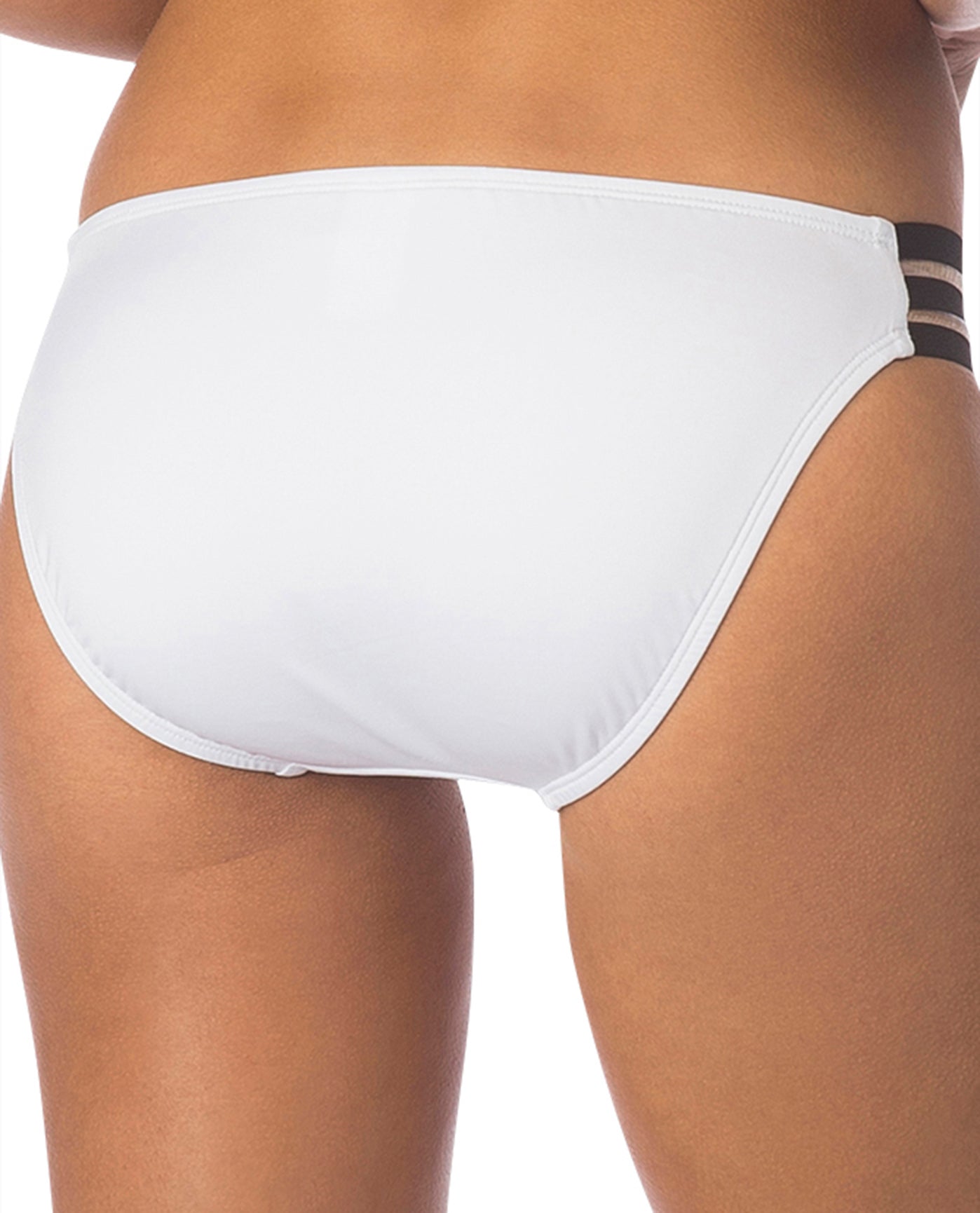 Back View Of Kenneth Cole New York Stompin Stilettos Sporty Hipster Bikini Bottom | KKC White