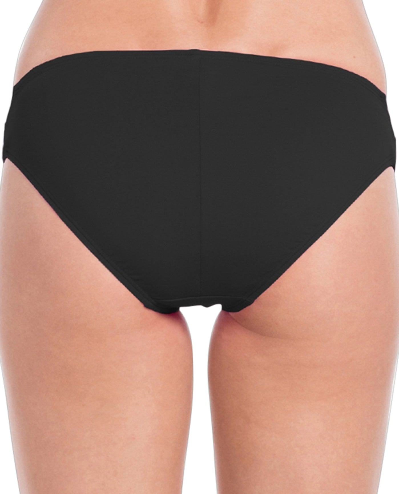 Back View Of La Blanca Island Goddess Side Shirred Hipster Tankini Bottom | LAB Black