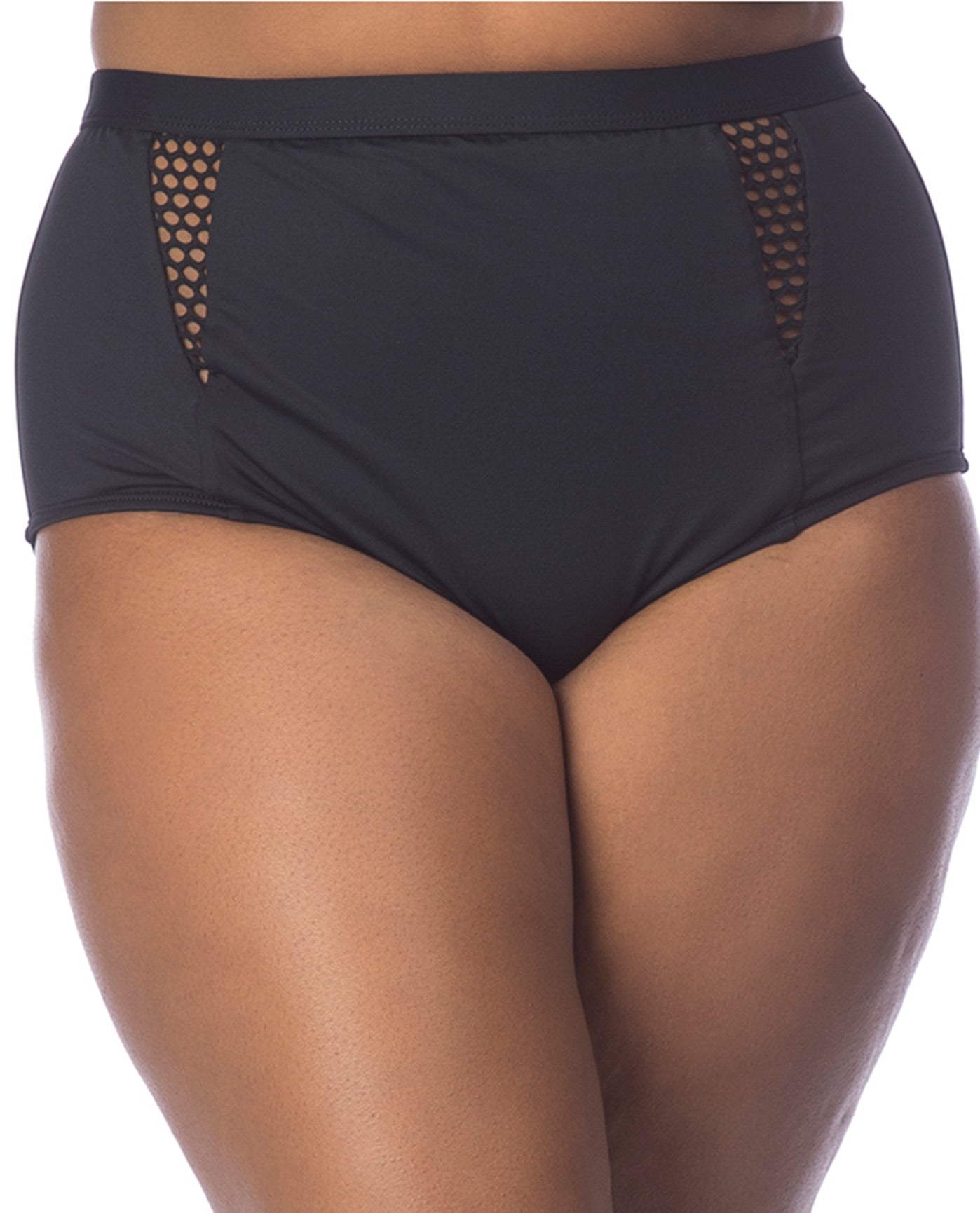 La Blanca All Meshed Up Plus Size Hi Rise Swim Bottom Bikini Bottom La Blanca Swimwear