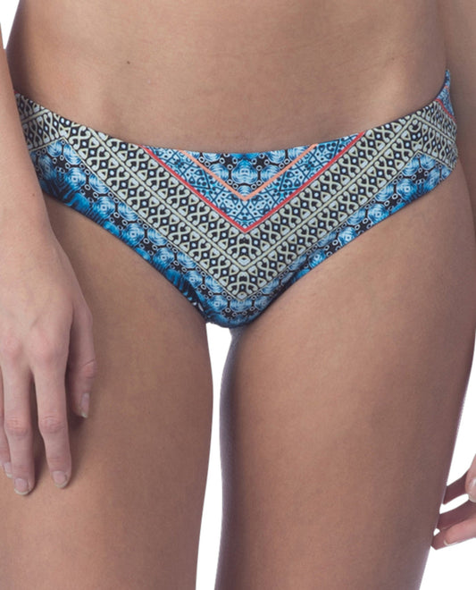 Front View Of Lucky Brand Reversible Nomad Chevron Cheeky Hipster Bikini Bottom  | LKY Nomad