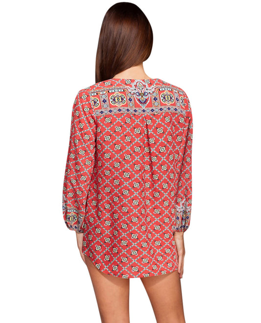 Back View Of Nanette Lepore Pretty Tough Lace Up Tunic | NNL Pretty Tough