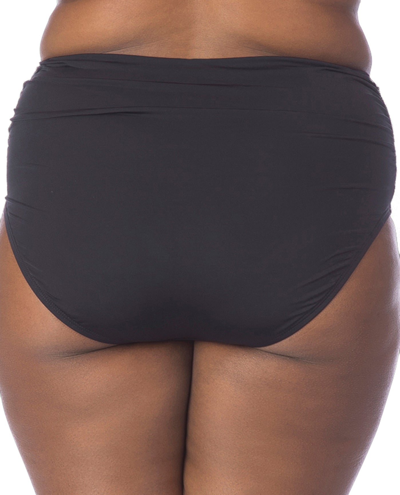 Back View Of Kenneth Cole Gypsy Gem Plus Size Shirred Tankini Bottom | KKC Gypsy Gem