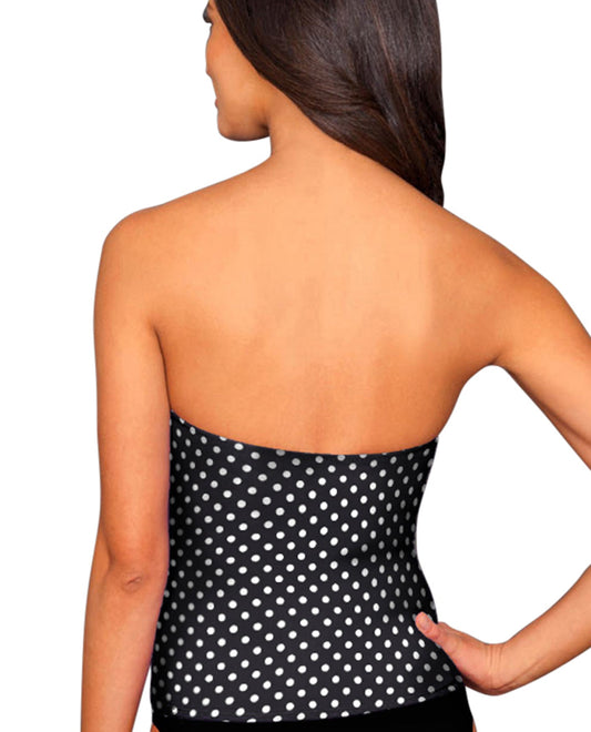 Back View Of Kallure Twist Front Bandeau Tankini Top | KAL Dot