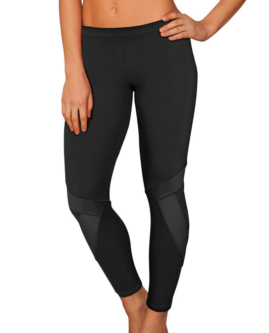 Front View Of Free Sport by Gottex Black Onyx Swim Leggings | FRS ONYX