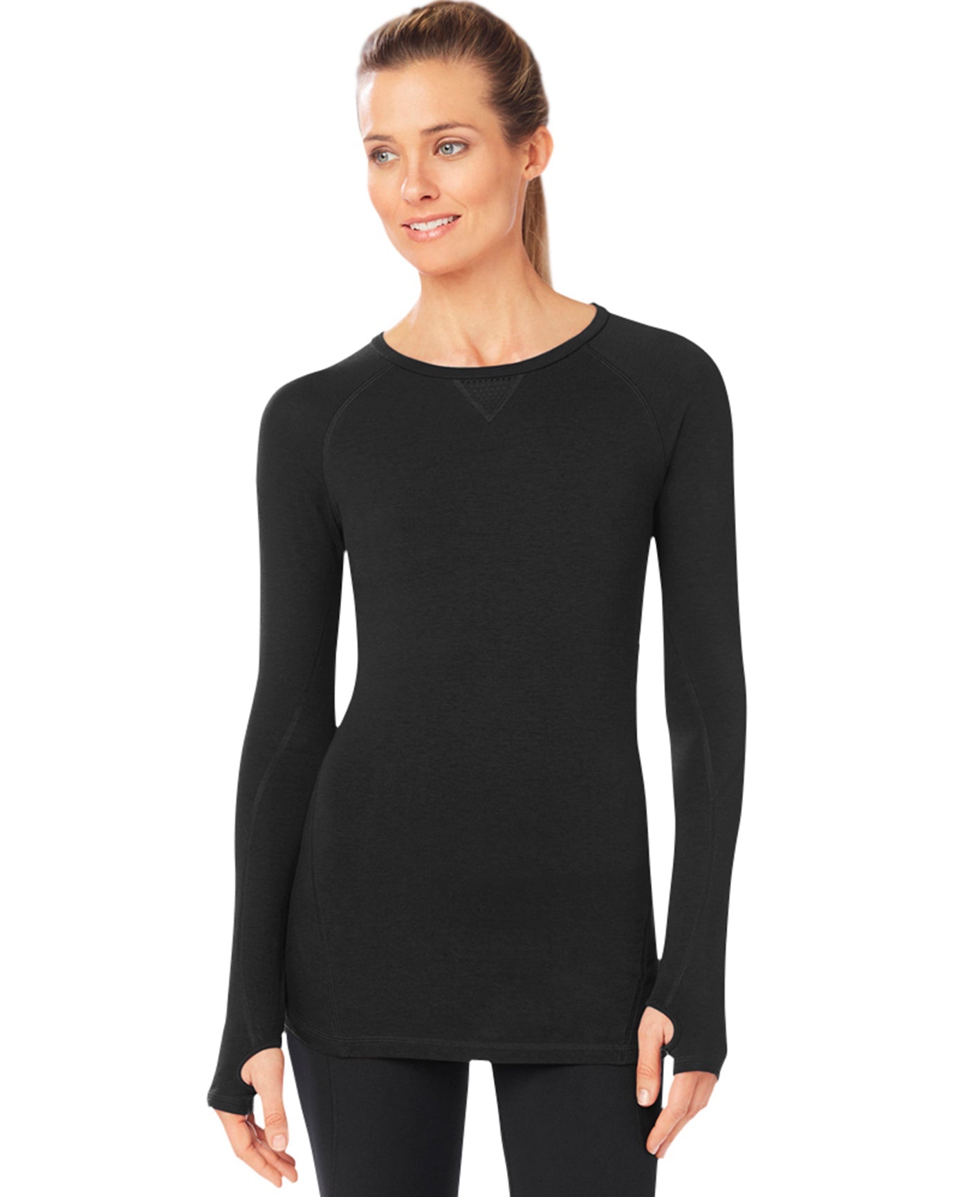 Front View Of Shape Black Movement Long Sleeve Tee | SHA Black