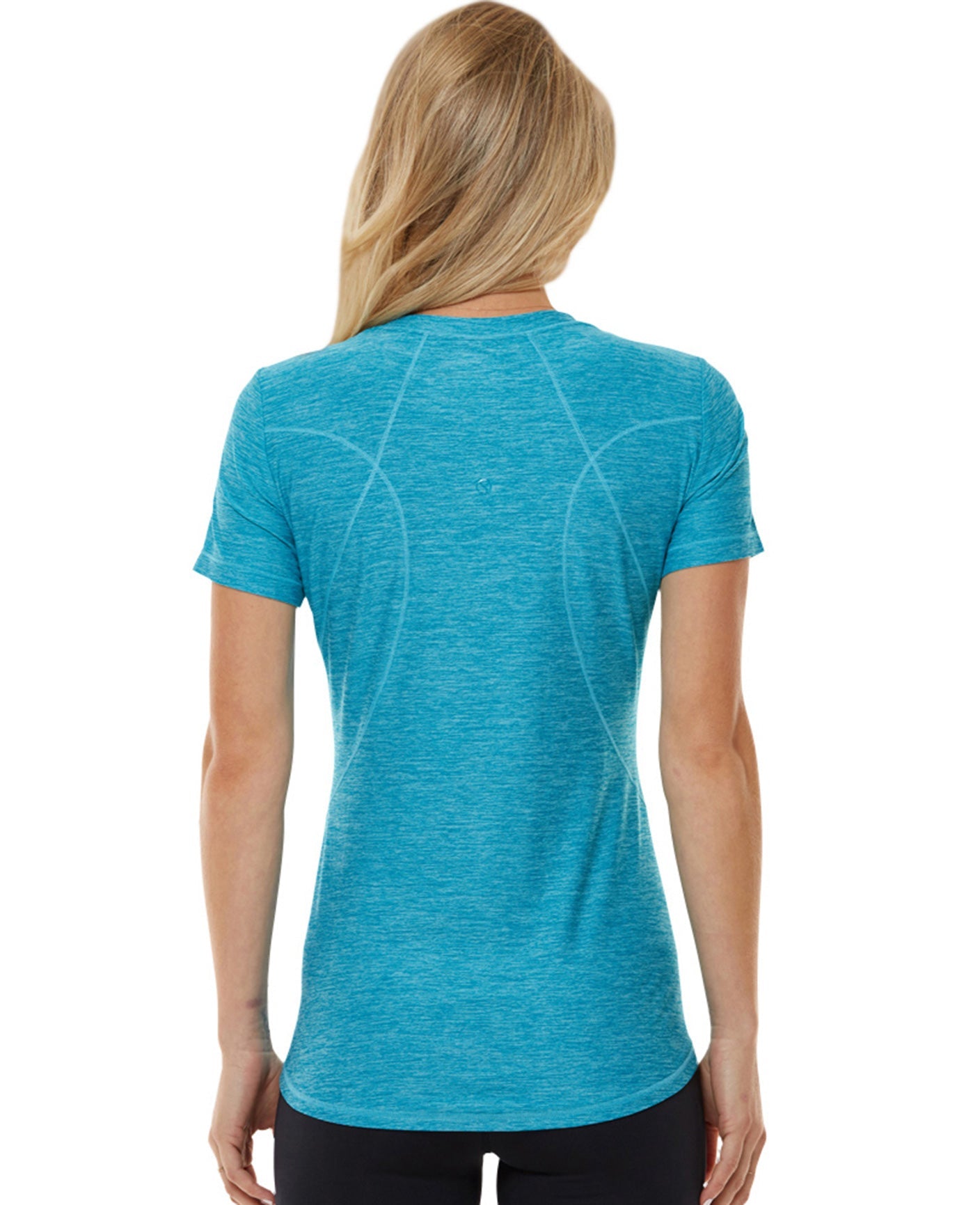 Back View Of Shape Trail Tee | SHA Tile Blue