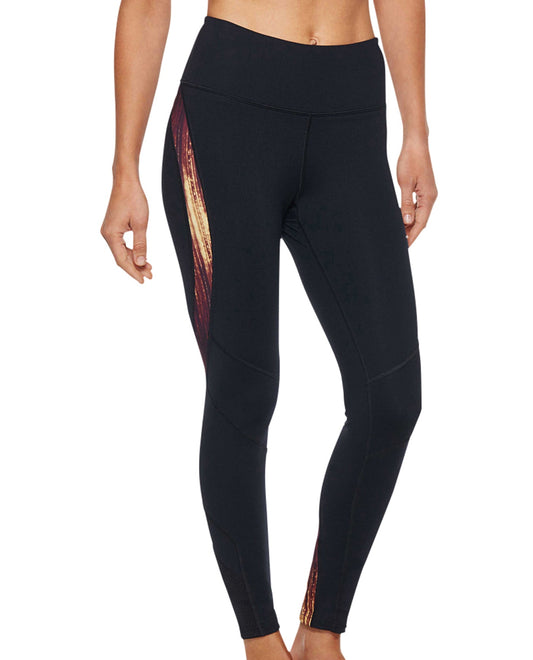 Front View Of Shape Black/Gold Cross Trainer Legging | SHA Black