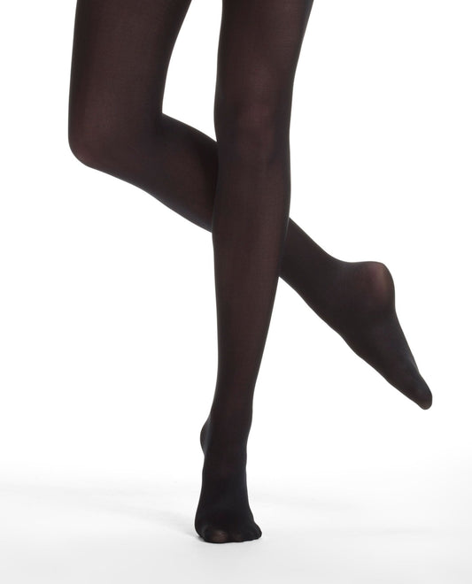 Front View of Danskin Black 212 Footed Compression Tight | DSK BLACK
