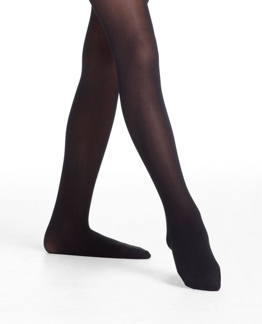 Front View Of Danskin Black Girl'S 607 Footed Compression Tight | DSK BLACK