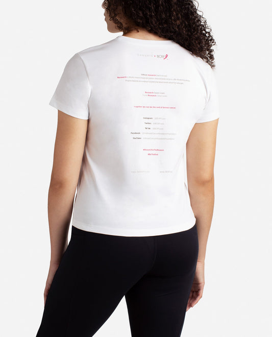Back View Of Danskin White Danskin X Bcrf Tee | DSK WHITE