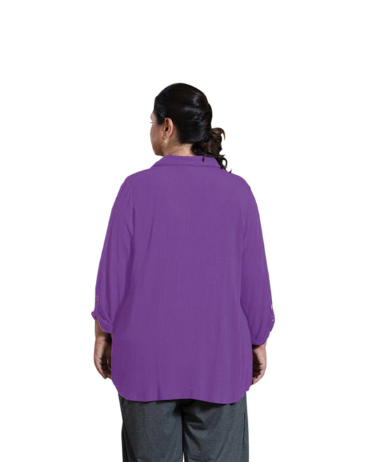 Back of Madison 3/4 Sleeve Plus Size Blouse | ACAI OTPS Acai