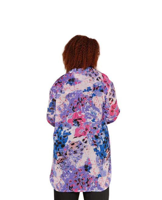 Back of Print Long Sleeve Plus Size Tunic | PURPL OTPS Purple Rodie