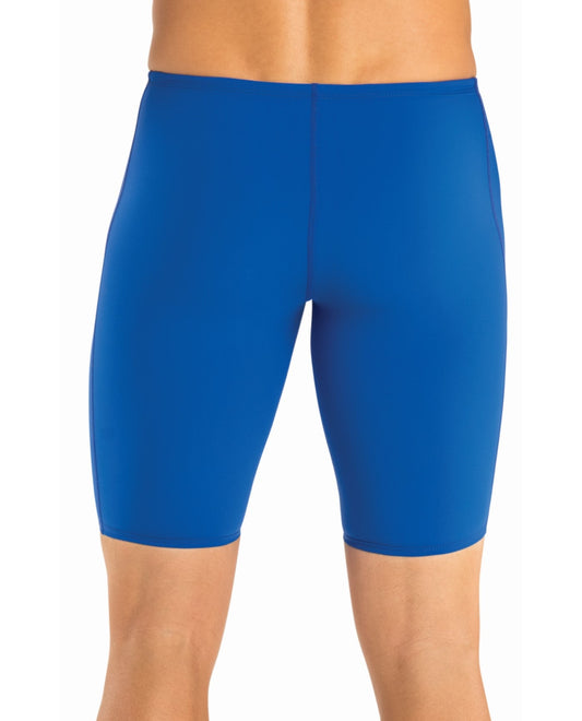 Back View of Dolfin Royal Solid Chlorine Resistant Fitted Jammer Mens Swim Trunks | DOL ROYAL