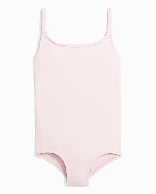 Front View Of Danskin Theatrical Pink Girl'S Cotton Camisole Leotard | DSK THEATRICAL PINK