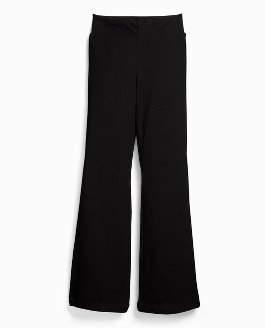 Front View Of Danskin Black Girl'S Shirred-Waist Bootcut Pant | DSK BLACK