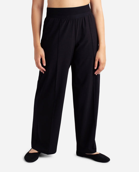 Alternate Front View of Danskin Black Wide Legged Pant | DSK BLACK