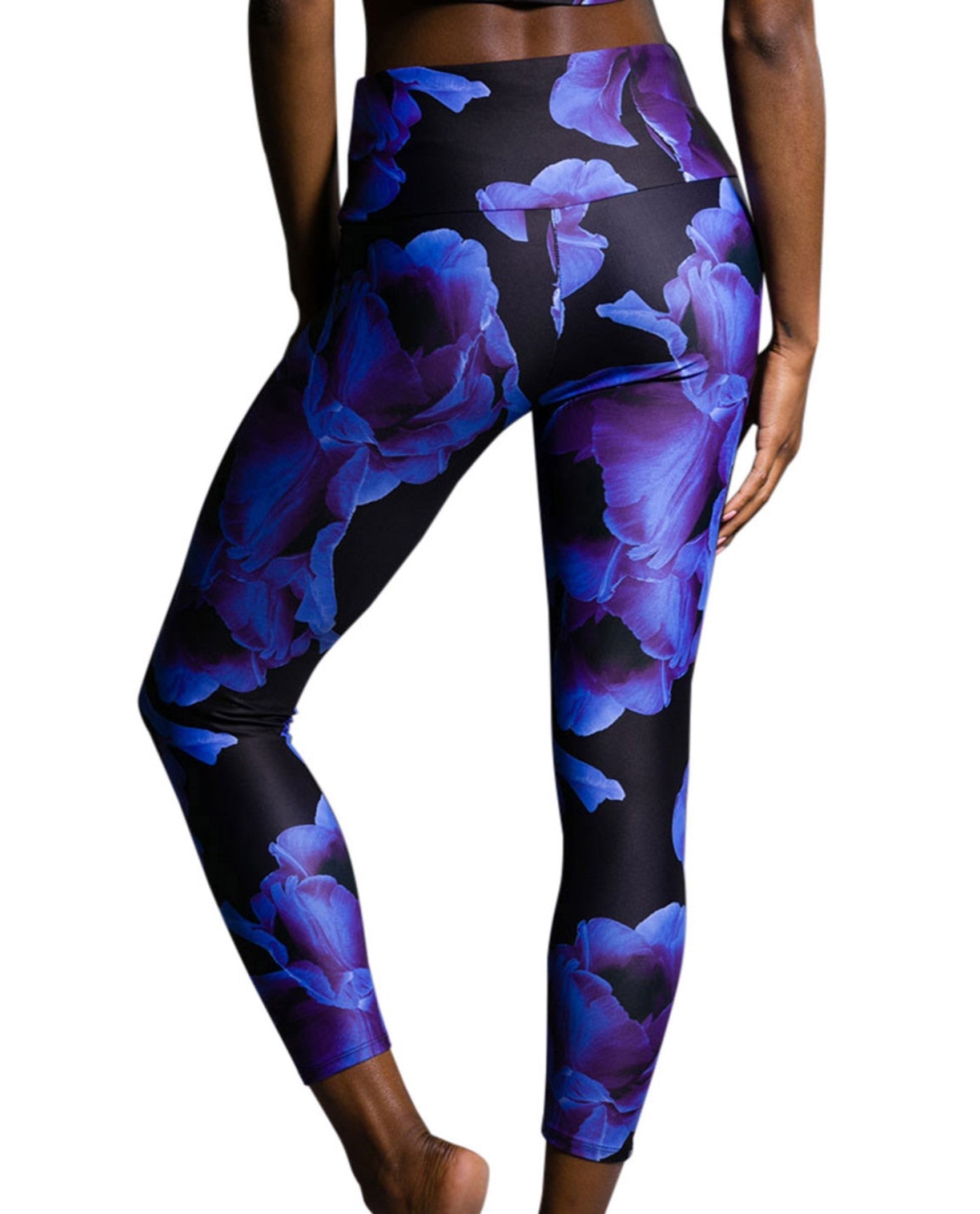 Back View of Onzie Midnight Anemone High Basic Capri | ONZ MIDNIGHT ANEMONE