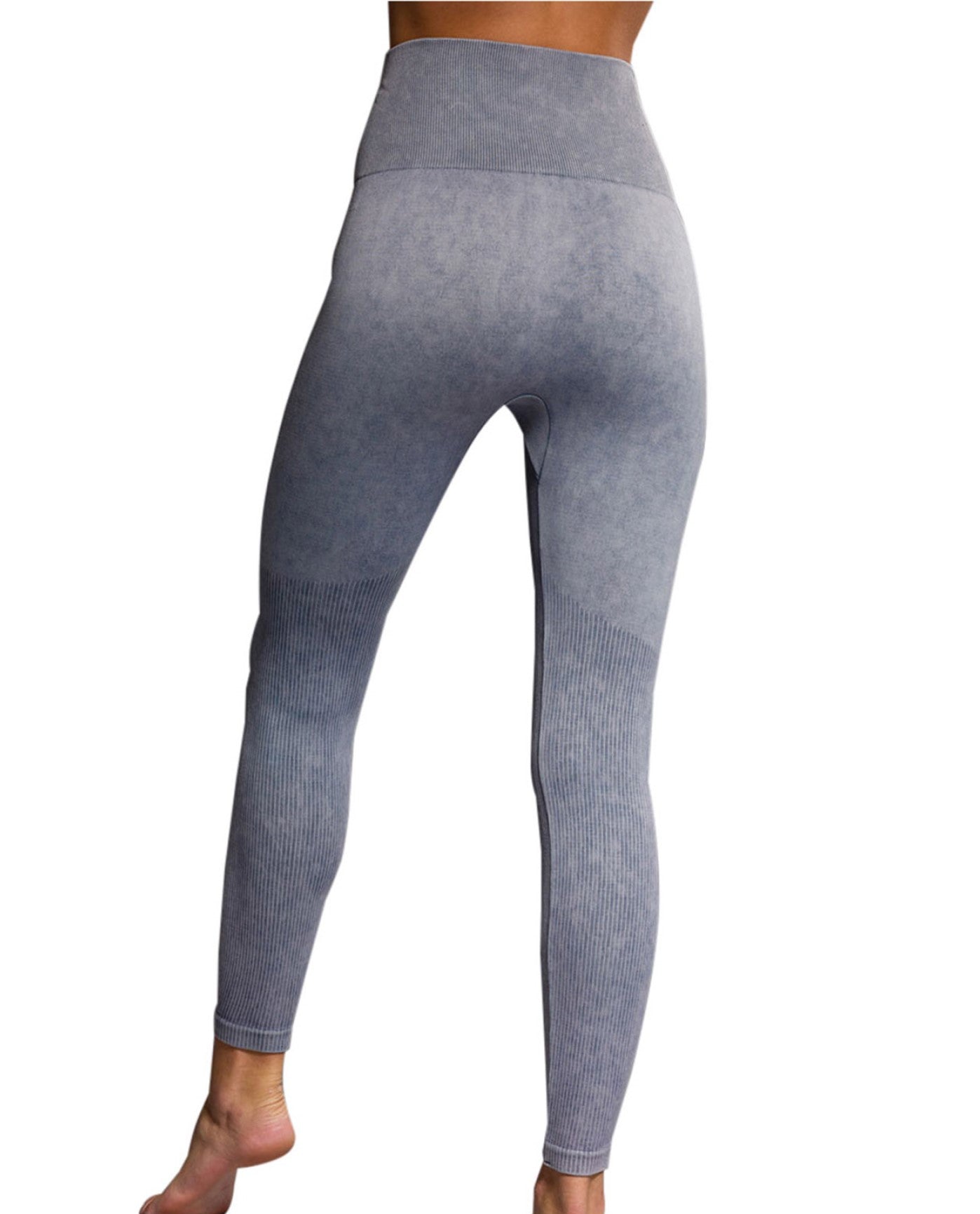 Front View of Onzie Slate Grey Seamless Stonewash Legging | ONZ GREY