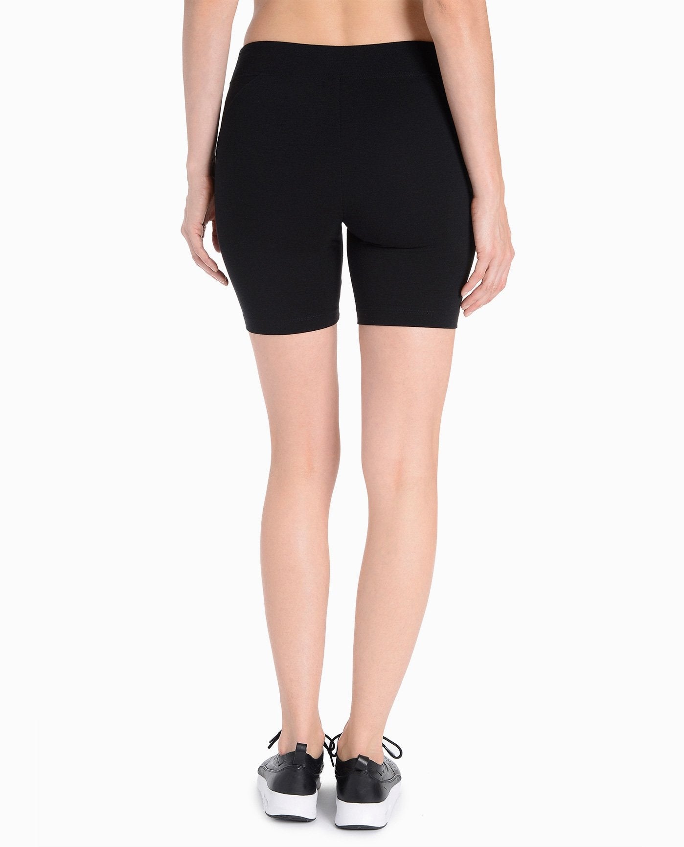 Back View of Danskin Black Essentials Seven Inch Bike Short | DSK BLACK