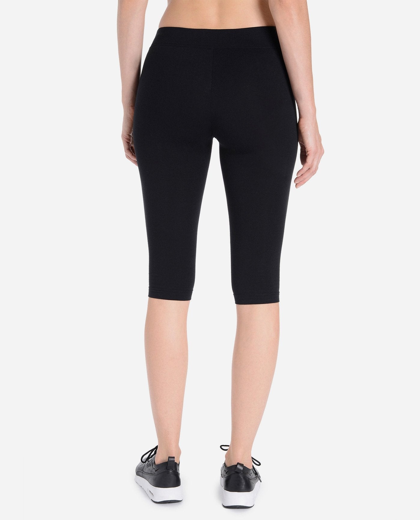 Back View of Danskin Black Essentials Capri Legging | DSK BLACK