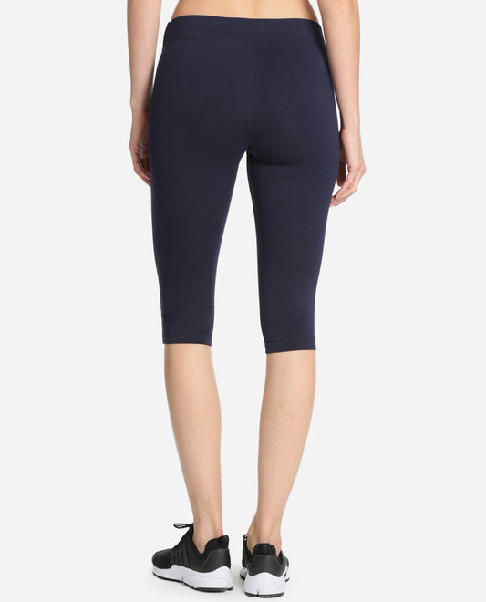 Back View of Danskin Plus Size Midnight Navy Essentials Capri Legging | DSK Midnight Navy