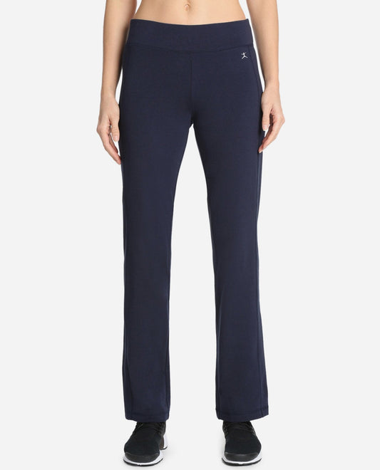 Front View Of Danskin Plus Size Midnight Navy Essentials Yoga Pant | DSK MIDNIGHT NAVY