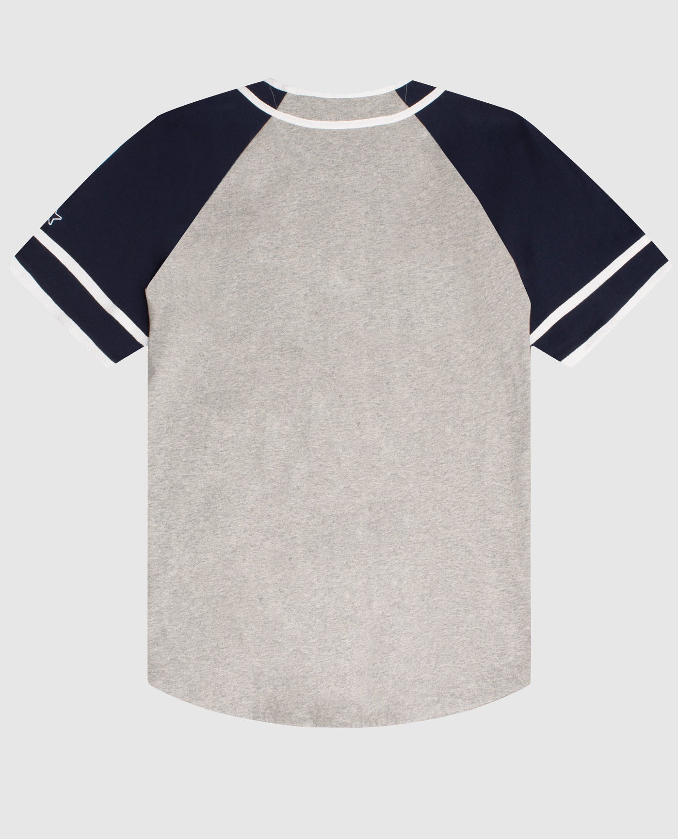 Back View of Starter Grey Dallas Cowboys Button-Front Cotton Starter Baseball Jersey | STR DALLAS COWBOYS GREY