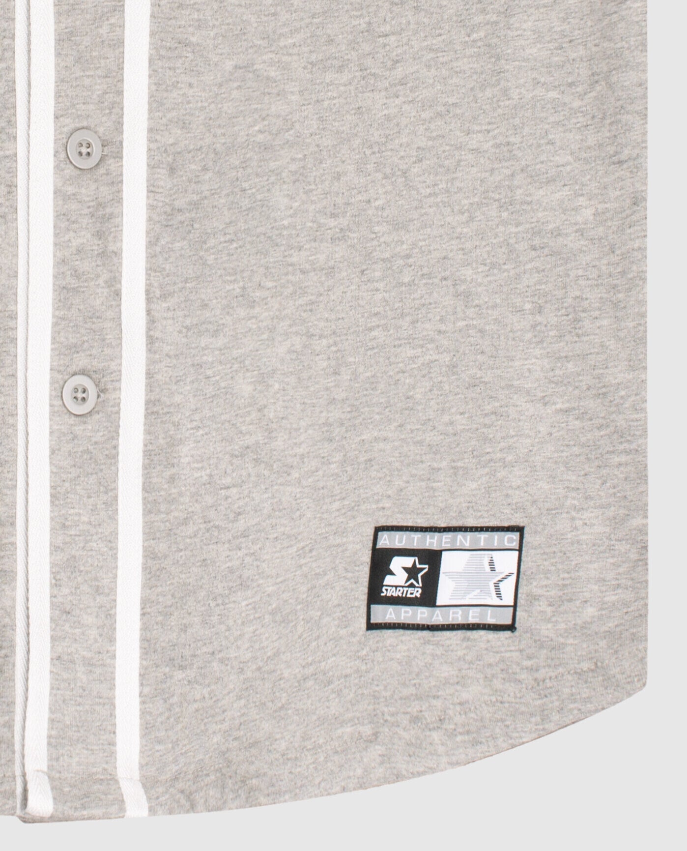 Detail View of Starter Grey Dallas Cowboys Button-Front Cotton Starter Baseball Jersey | STR DALLAS COWBOYS GREY