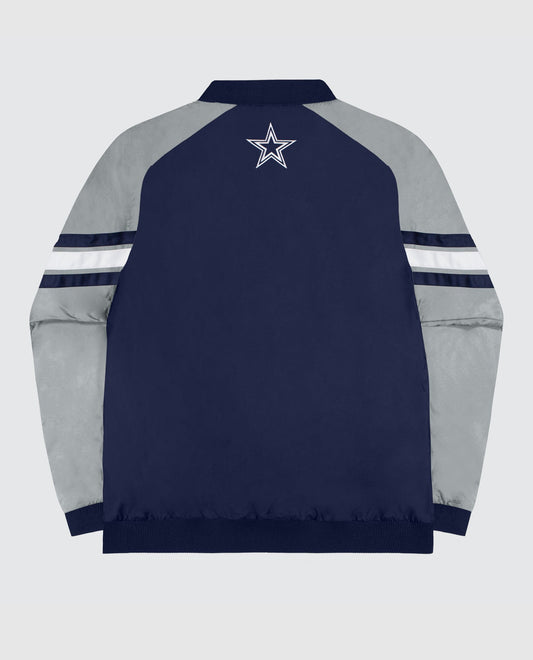 Back View of Starter Navy Dallas Cowboys Nylon Pullover Starter Windbreaker | STR DALLAS COWBOYS NAVY