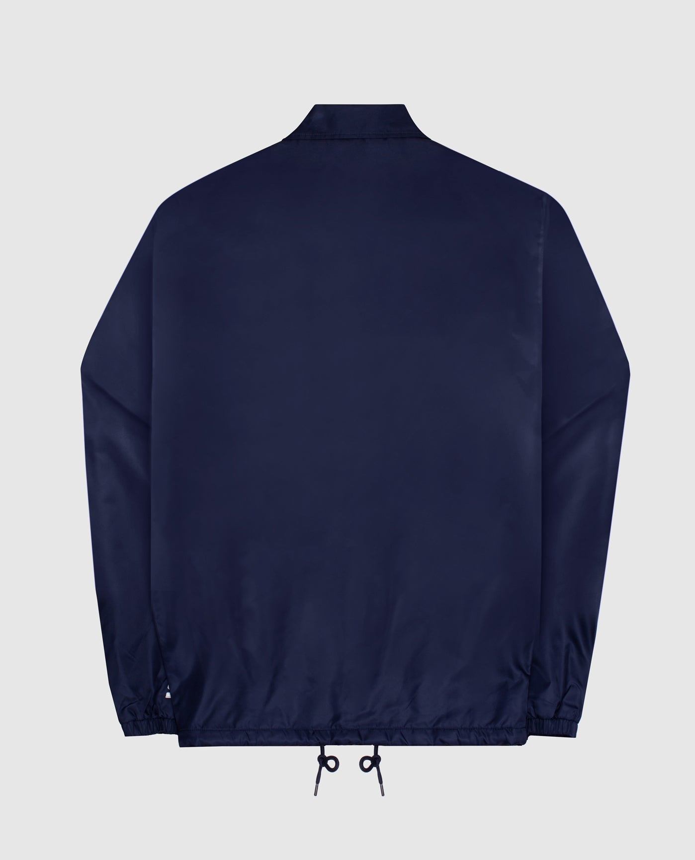Back View of Starter Navy Dallas Cowboys Snap-Front Collared Chest Stripe Starter Jacket | STR DALLAS COWBOYS NAVY