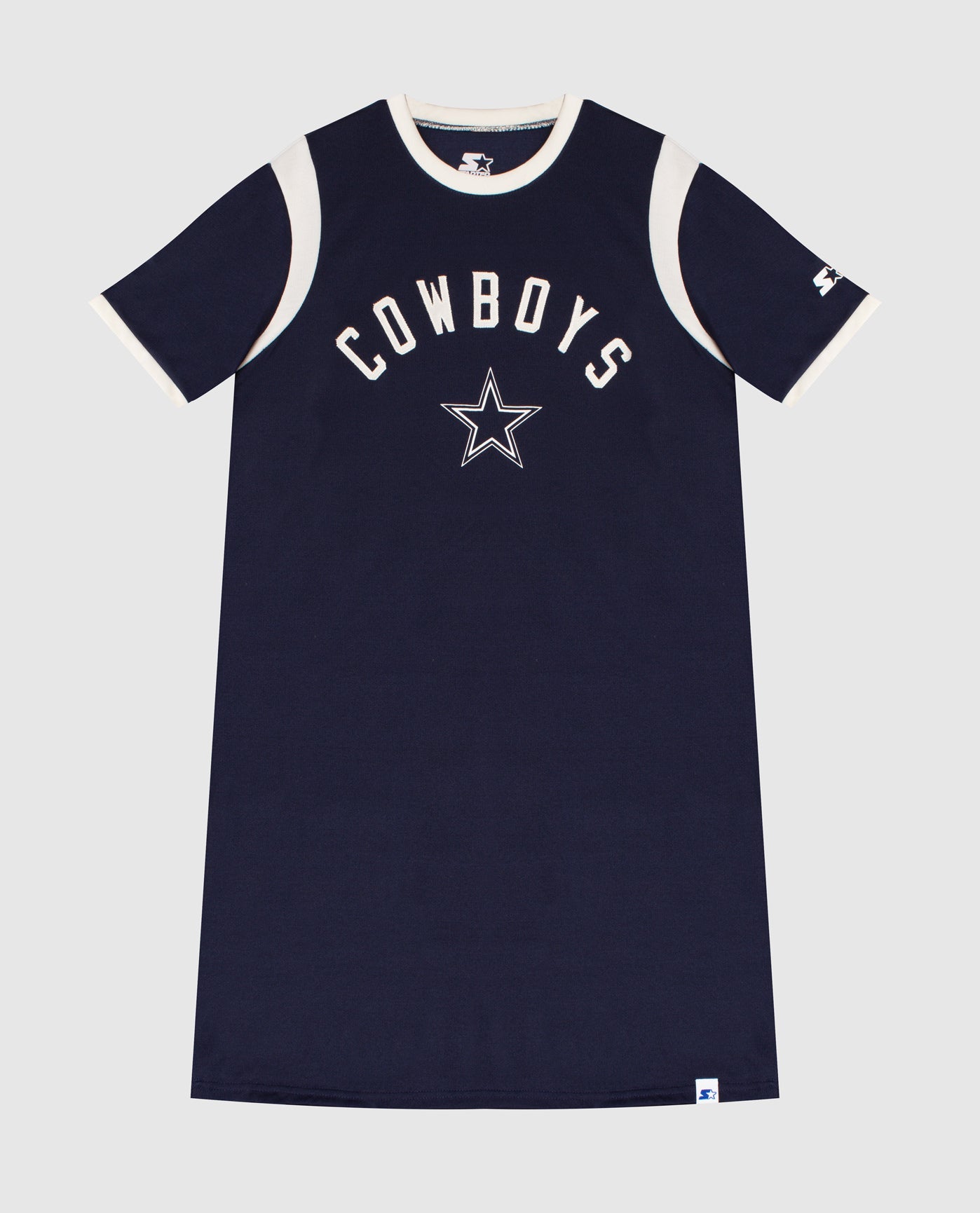 Front View of Starter Navy Womens Dallas Cowboys Starter Shirt Dress | STR DALLAS COWBOYS NAVY