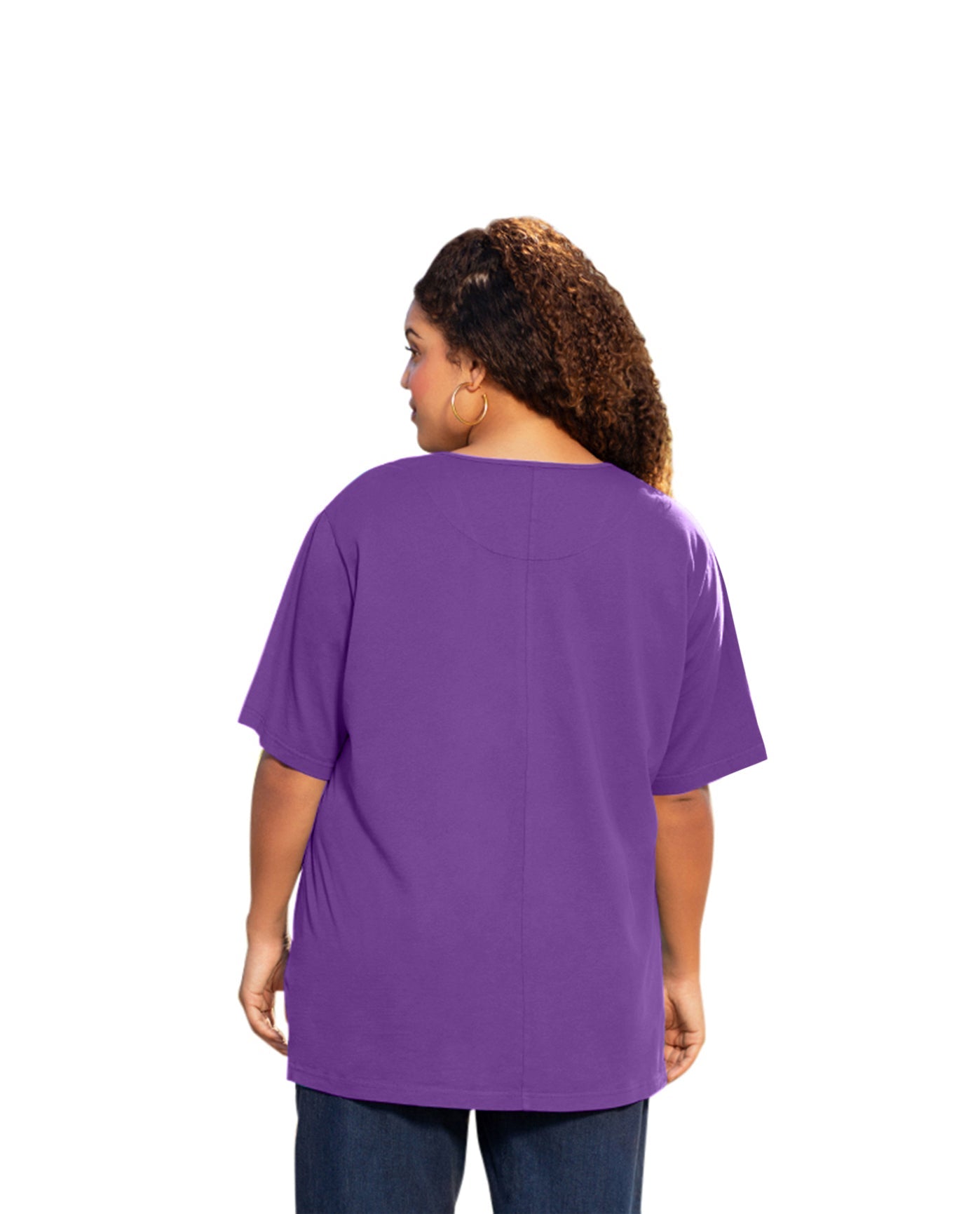 Back of Cotton Short Sleeve Plus Size Tee | ACAI OTPS Acai