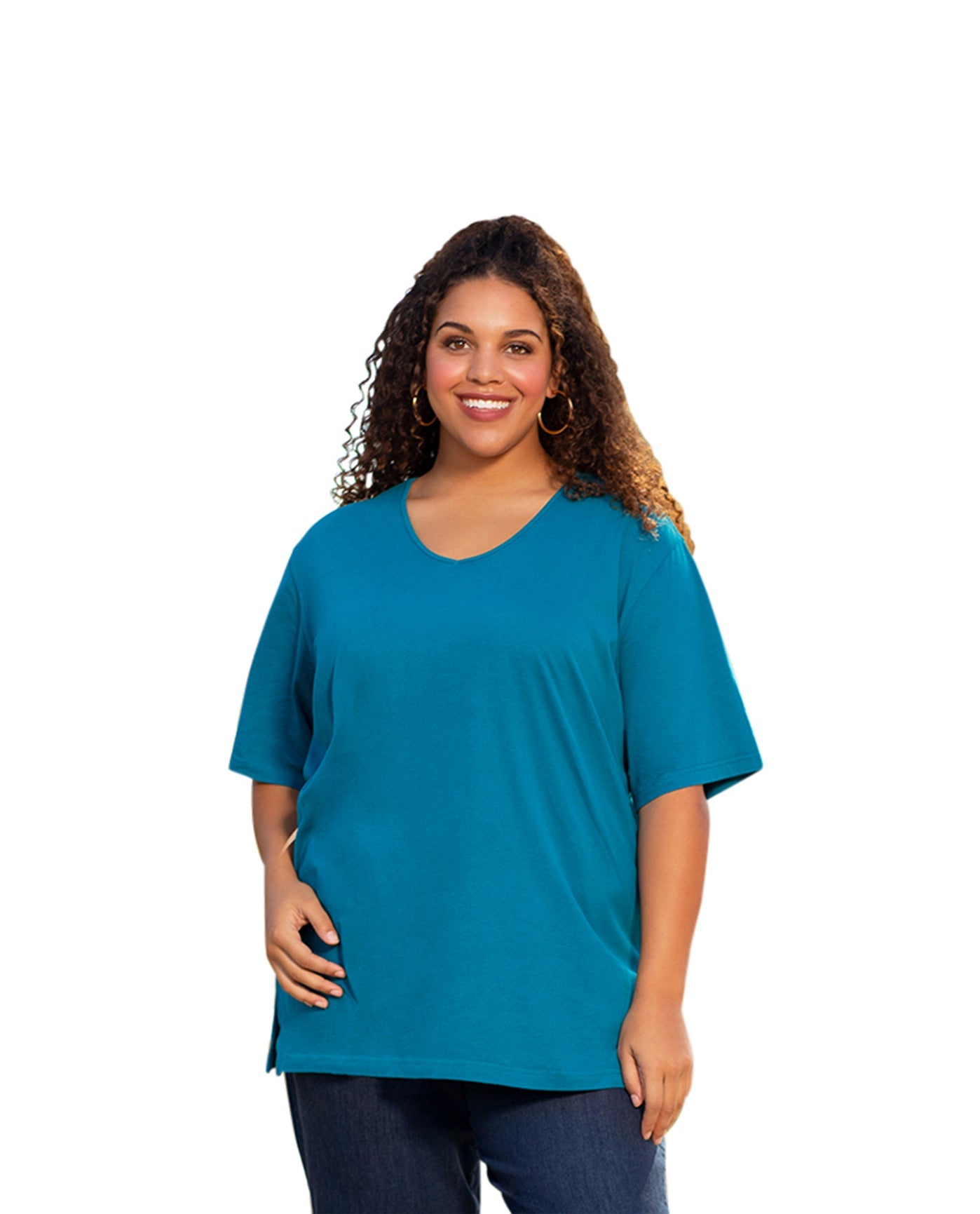 Front of Cotton Short Sleeve Plus Size Tee | DEPTH OTPS Ocean Depths