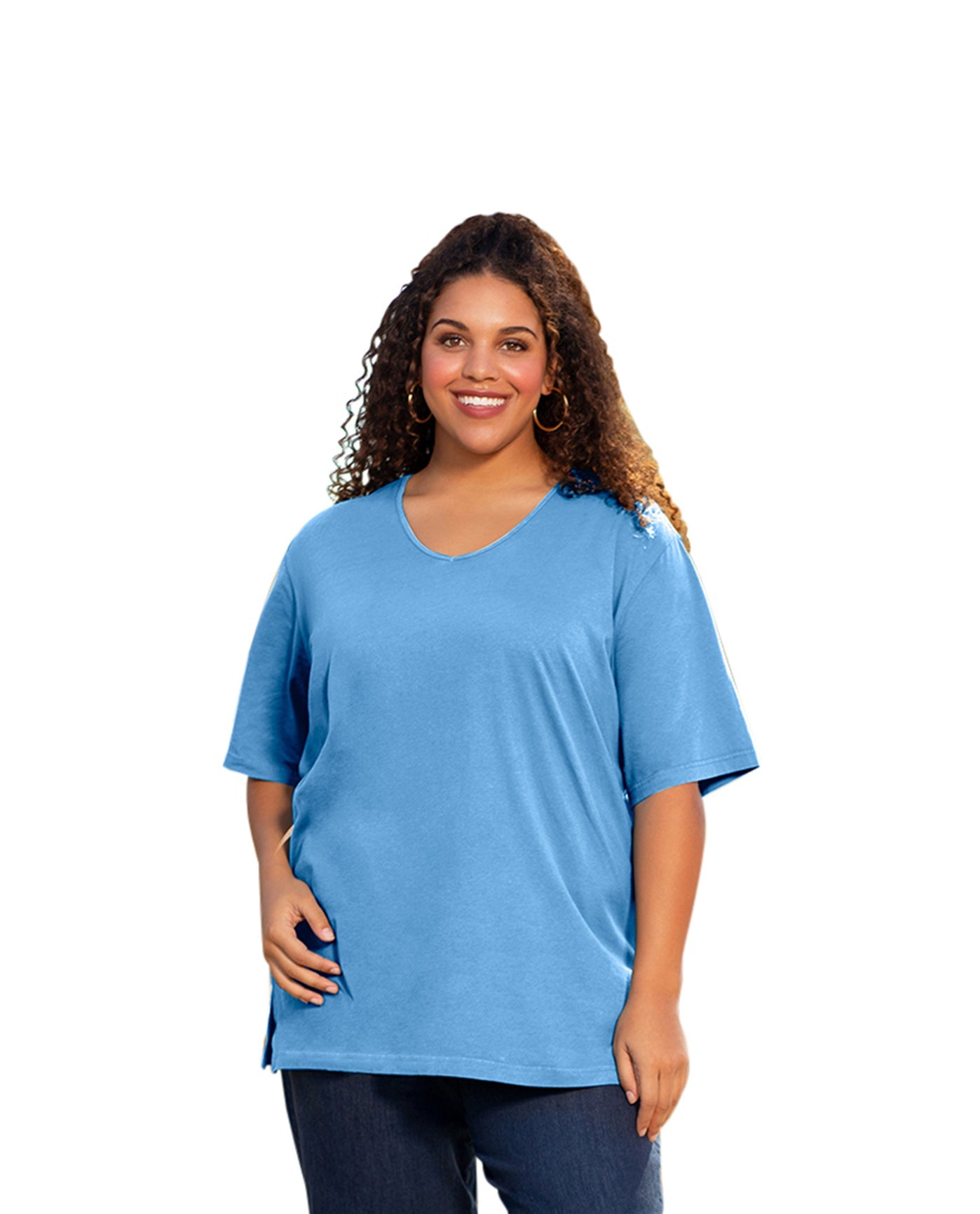 Front of Cotton Short Sleeve Plus Size Tee | VISTA OTPS Vista