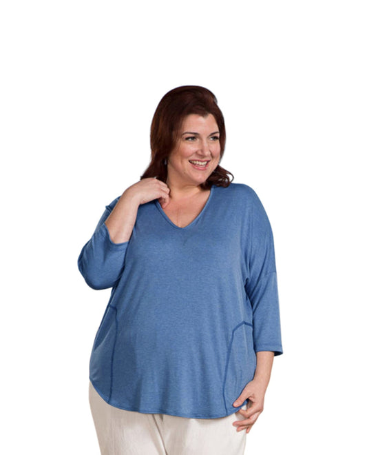 Front of Cotati Plus Size Tee | DENIM OTPS Blue