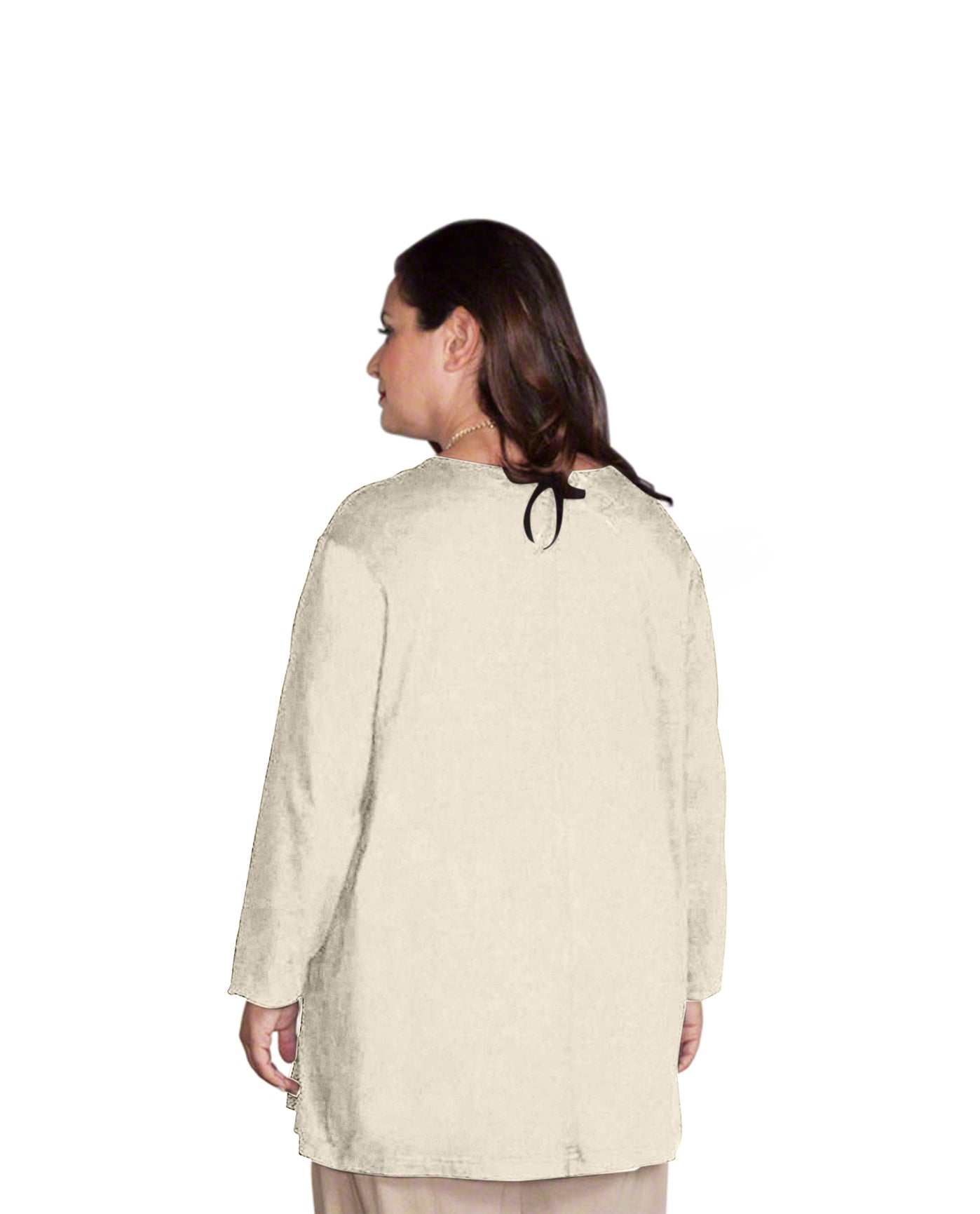 Back of V-Neck Long Sleeve Plus Size Tee | ARCWT OTPS Arctic White