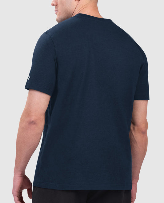 Back View of Starter Navy Dallas Cowboys Hands Off Short Sleeve Starter Tee | STR DALLAS COWBOYS NAVY