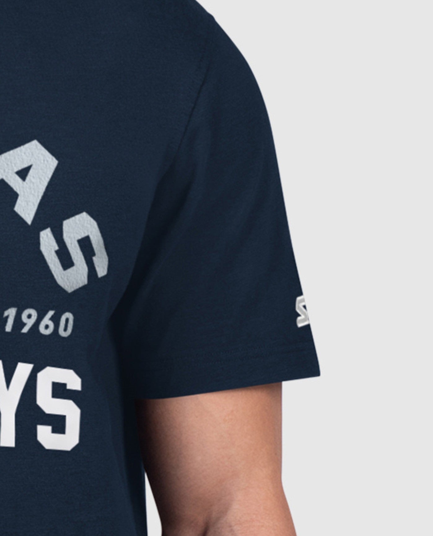 Detail View of Starter Navy Dallas Cowboys Hands Off Short Sleeve Starter Tee | STR DALLAS COWBOYS NAVY