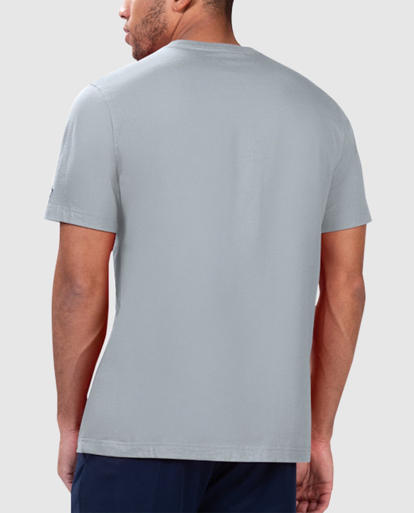 Back View of Starter Grey Dallas Cowboys Hands Off Short Sleeve Starter Tee | STR DALLAS COWBOYS GREY