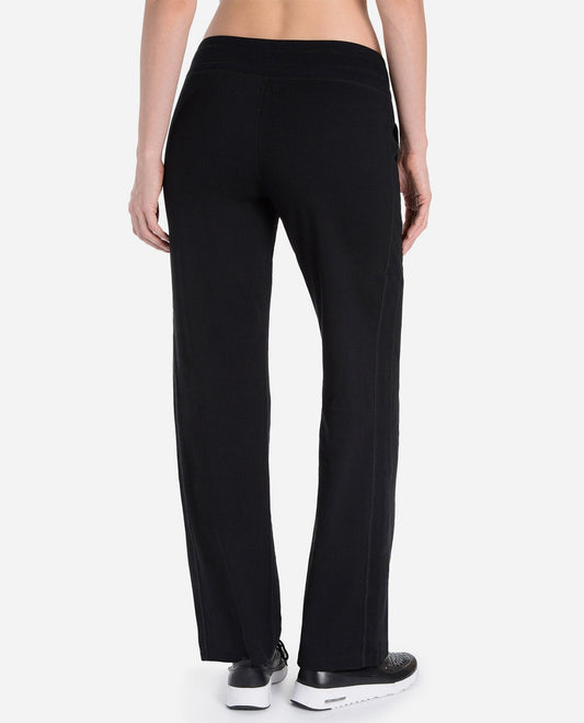 Back View Of Danskin Rich Black Essentials Drawcord Pant | DSK RICH BLACK