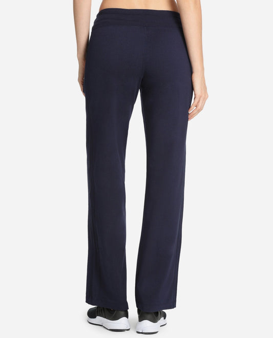 Back View of Danskin Plus Size Midnight Navy Essentials Drawcord Pant | DSK Midnight Navy