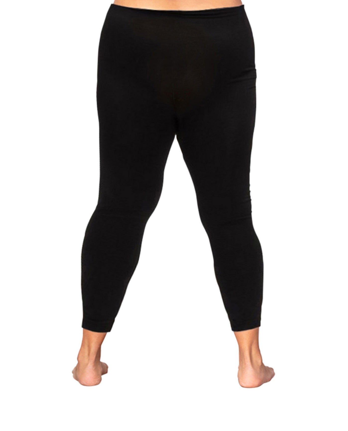 Back of Plus Size Seamless Leggings | 001 OTPS Black